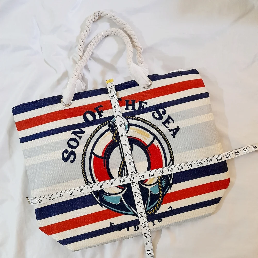 ● Eco Friendly Nautical Theme Beach Bag - Picture 8 of 16